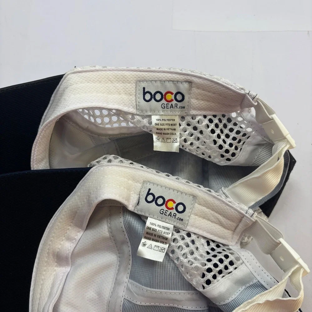 Lot of 2 Boco Gear Ironman 70.3 Waco Finisher Running Hats Black Navy Mesh Cap